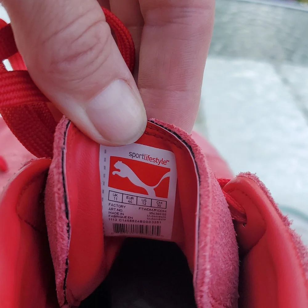 Puma Hi Tops Size US 12. Red With Gray And White. GPWC - Picture 8 of 10